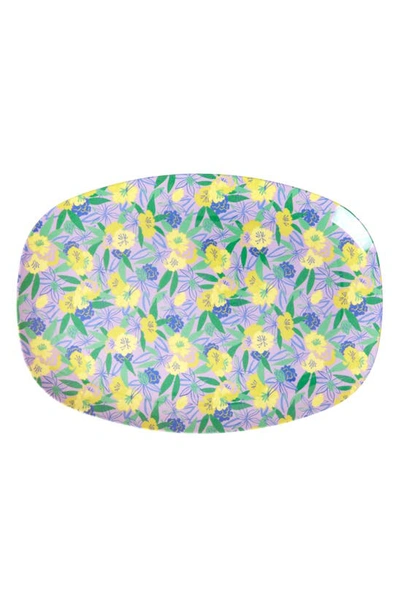 Shop Rice Set Of Four Oblong Melamine Plates In Fancy Pansy