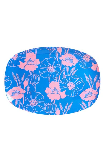 Shop Rice Set Of Four Oblong Melamine Plates In Poppies Love
