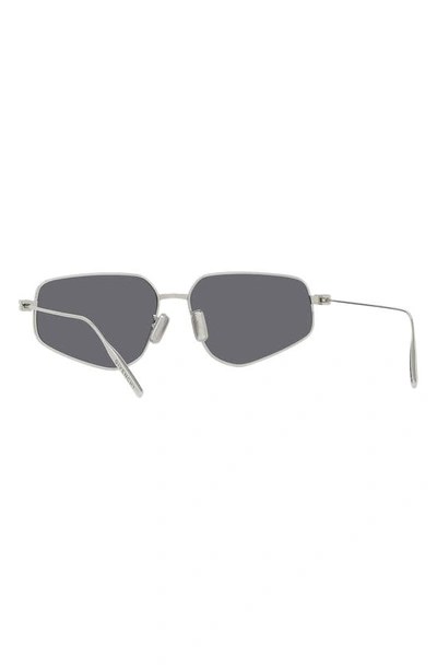 Shop Givenchy Gv Speed Gradient Geometric Sunglasses In Shiny Palladium / Smoke