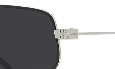 Shop Givenchy Gv Speed Gradient Geometric Sunglasses In Shiny Palladium / Smoke
