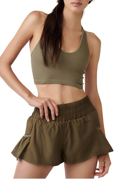 Shop Fp Movement Free People  Get Your Flirt On Shorts In Dark Olive