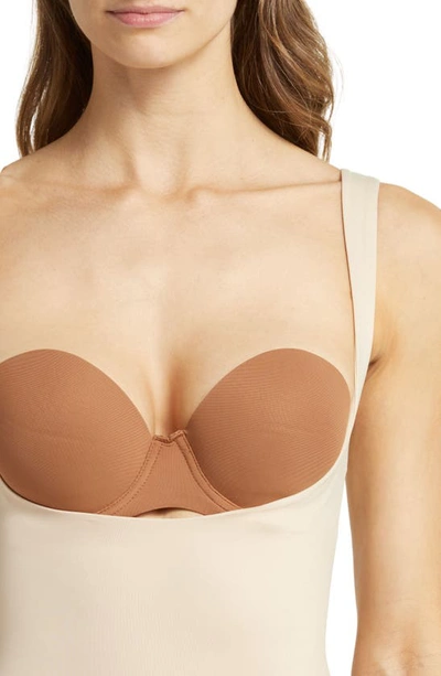 Tc Back Magic Torsette Bodysuit In Warm Beige
