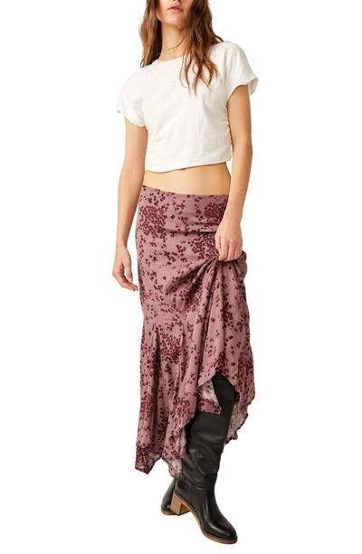 Shop Free People Backseat Glamour Maxi Skirt In Roan Rouge Combo