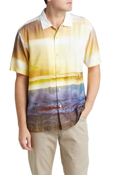 Shop Tommy Bahama Veracruz Cay Sunset Break Short Sleeve Button-up Camp Shirt In Continental