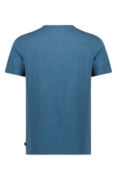 Shop Lucky Brand Venice Button Neck Cotton Blend T-shirt In Legion Blue