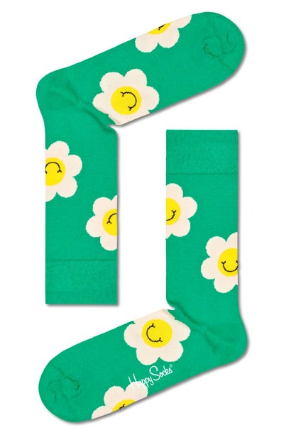 Happy Socks I Flower U Assorted 3-pack Cotton Blend Crew Socks Gift Box In Red