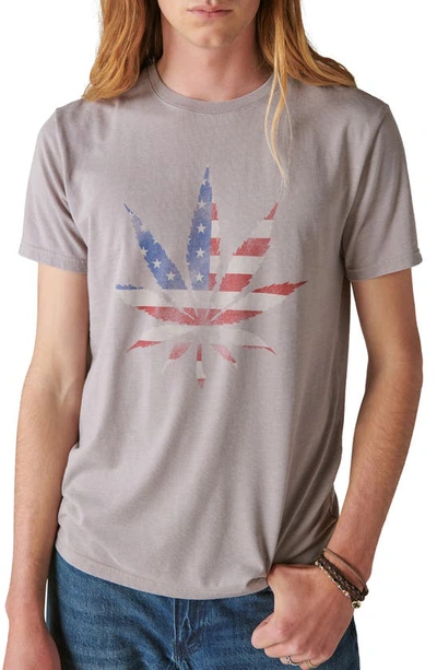 Shop Lucky Brand American Weed Leaf T-shirt In Rock Ridge