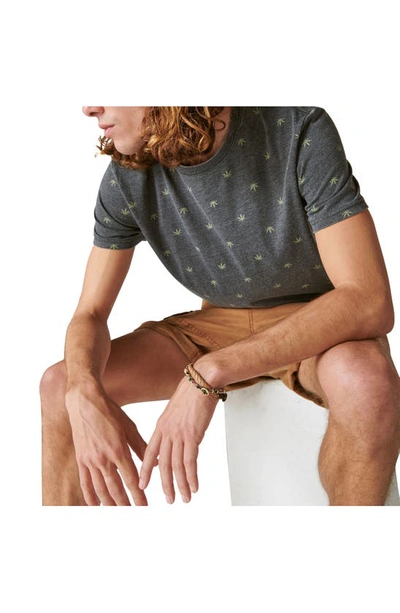 Lucky Brand Venice Leaf Print T-shirt In Grey Multi