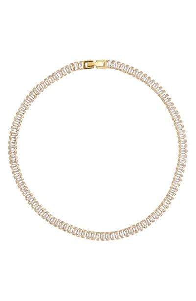 Shop Petit Moments Zircon Tennis Necklace In Gold