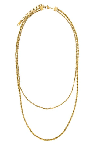 Shop Petit Moments Viper Layered Chain Necklace In Gold