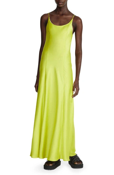 Shop Rag & Bone Delilah Satin Maxi Dress In Freshlime