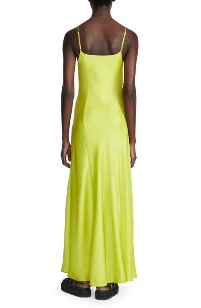 Shop Rag & Bone Delilah Satin Maxi Dress In Freshlime