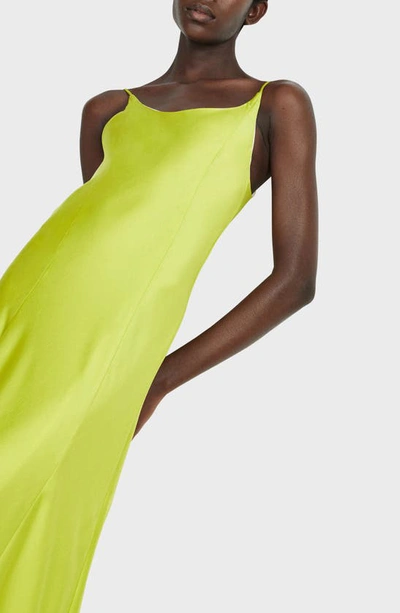 Shop Rag & Bone Delilah Satin Maxi Dress In Freshlime