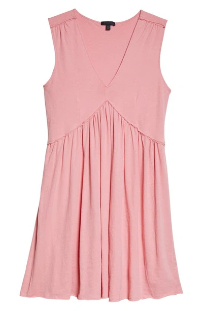 Atm Anthony Thomas Melillo Sleeveless V-neck Pleated Mini Dress In Pink