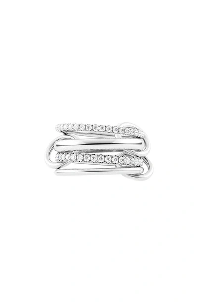 Shop Spinelli Kilcollin Polaris Blanc Diamond Linked Rings In White Gold