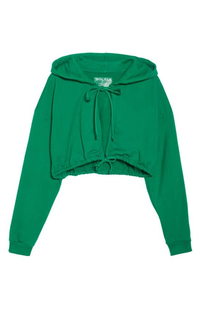 Shop Solely Fit Versatile Crop Hoodie In Emerald Green