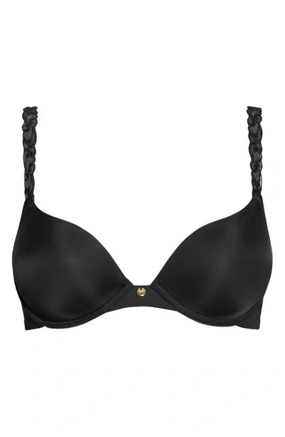 Shop Natori Pure Luxe Underwire Push-up Bra In Black