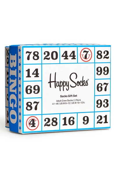 Shop Happy Socks Assorted 2-pack Feeling Lucky Socks Gift Box In Beige