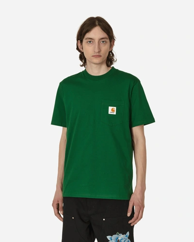 Shop Awake Ny Carhartt Wip Pocket T-shirt Dark In Green