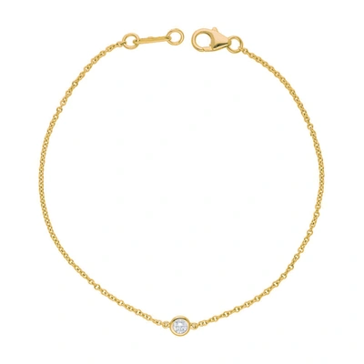 Shop Diana M. 14k Yellow Gold 0.25cts. Diamond Bezel Bracelet In White