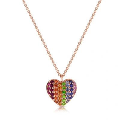 Shop Sabrina Designs 14k Gold & Sapphire Heart Necklace In Yellow