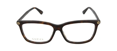 Shop Gucci Gg0042oa-30001018002 Square/rectangle Eyeglasses In White