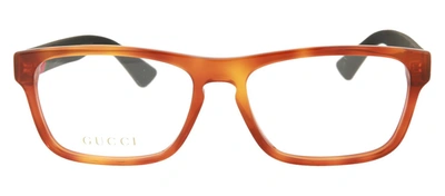 Shop Gucci Gg0174o-30001716007 Square/rectangle Eyeglasses In Orange