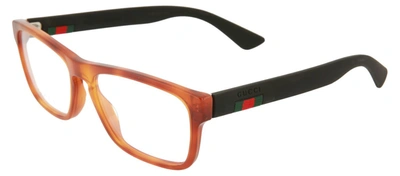 Shop Gucci Gg0174o-30001716007 Square/rectangle Eyeglasses In Orange