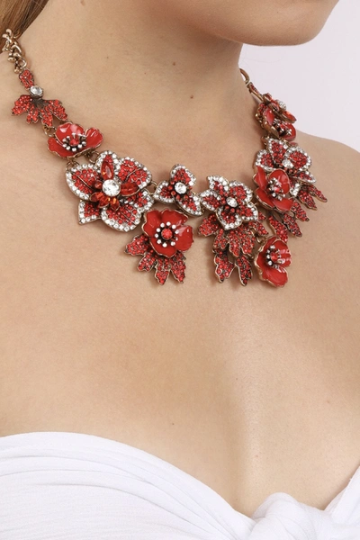 Eye Candy La Crystal Statement Necklace In Red