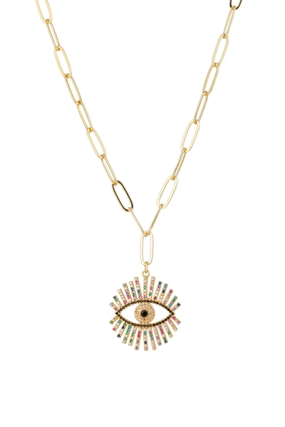 Shop Eye Candy La Bright Eye Necklace In Multi