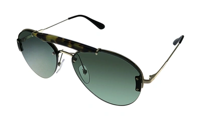 Shop Prada 62us Aviator Sunglasses In Green
