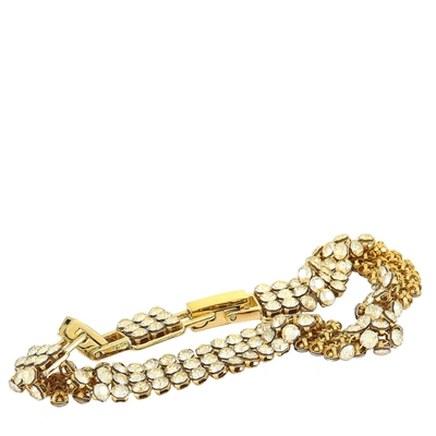 Shop Swarovski Fit Yellow Gold-plated Stainless Steel And Yellow Crystal Bracelet In White