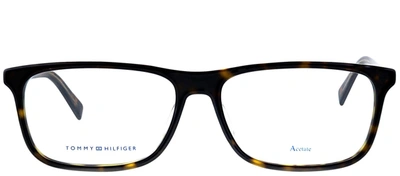 Shop Tommy Hilfiger Th 1452 Square Eyeglasses In White