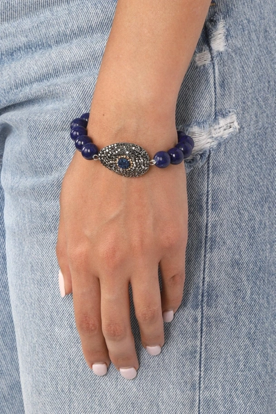 Eye Candy La Blue Drusy My Wrist Bracelet In Blue