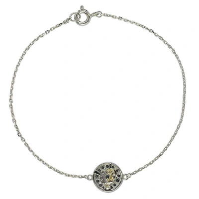 Suzy Levian Sterling Silver Sapphire & Diamond Accent Circle Bracelet In Blue