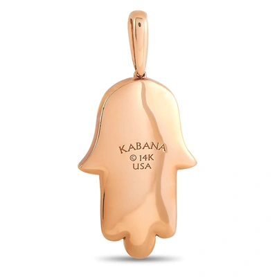Shop Kabana 14k Rose Gold 0.33 Ct Diamond And Spiny Hamsa Hand Pendant In Pink