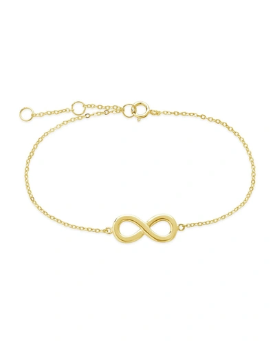 Shop Sterling Forever Sterling Silver Delicate Infinity Bracelet In Gold