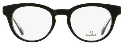 Shop Omega Men's Pantos Eyeglasses Om5003h 001 Black/crystal 52mm