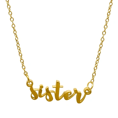 Shop Adornia Cursive Sister Necklace Gold In White