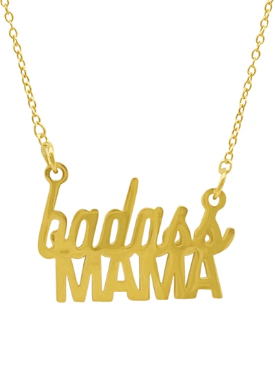 Shop Adornia Badass Mama Necklace Gold In Yellow