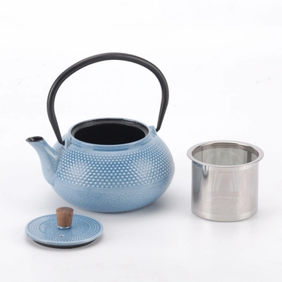 Minimal Enameled Cast Iron Teapot - Dot In Multi