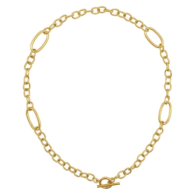 Shop Adornia Mixed Link Toggle Necklace Gold In Yellow
