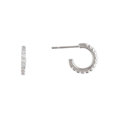 Shop Adornia Crystal Huggie Hoop Earrings Silver