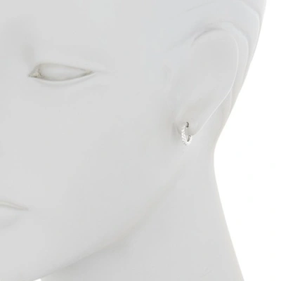 Adornia Sterling Silver Swarovski Crystal Mini Huggie 11mm Hoop Earrings In Silver