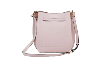 Shop Michael Kors Emilia Small Powder Blush Pebble Leather Bucket Messenger Women's Handbag In Pink