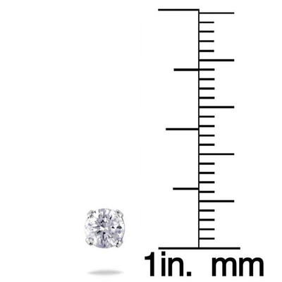 Pompeii3 4 Carat Diamond Studs 14k White Gold With Screw Backs In Silver