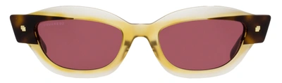 Shop Dsquared2 Women's Ava Sunglasses Dq0335 56s Havana/matte Amber 53mm In Multi