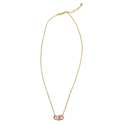 Shop Adornia Sherbert Enamel Trio Ring Pendant Necklace Gold In Multi