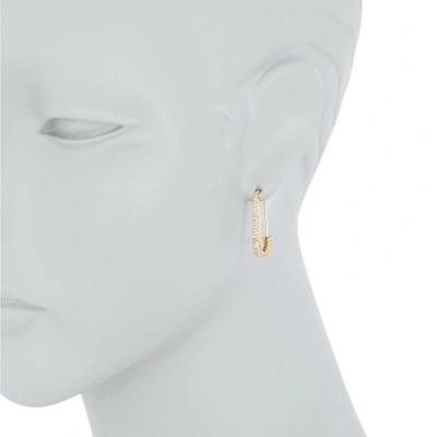 Shop Adornia Safety Pin Crystal Dangle Earrings Yellow Gold
