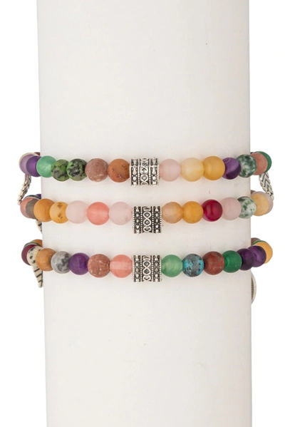 Eye Candy La Toya Bracelet Set - Rainbow Agate In Multi